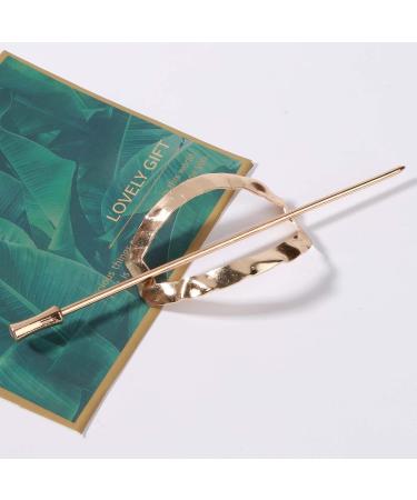 Dervivea Geometry Hair Stick Barrette Minimalist Oval Hair Cuff Hairpin Boho Oval Circle Hair Bun Pin Gold Ponytail Holder Hairpin Clips Decorative Hair Accessories for Women and Girl Headdress - Buy Online on GoSupps.com
