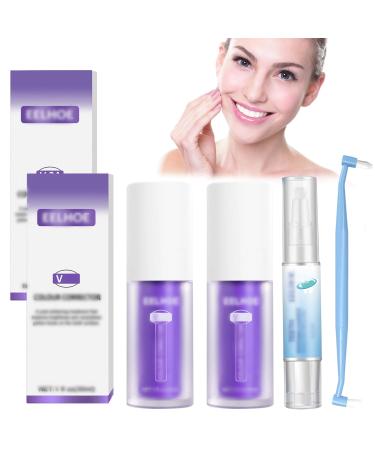 Herosmile toothpaste 4pcs purple toothpaste white teeth color correction New oral foam purple tooth paste toothpaste purple tea teeth whitening herosmile toothpaste tooth lighting pin