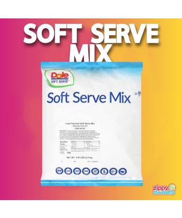 ZippySweets - Soft Serve Ice Cream Machine Mix Lime Flavour Soft Serve Mix 4.4 Pound Bag with 4 Colour Changing Spoons Ideal for Any Ice Cream Machine - Buy Online on GoSupps.com