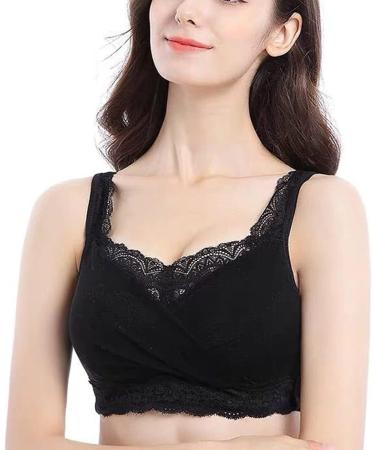Sexy Lace Mastectomy Bra - Wireless Full Cup Pocket Bralette for Silicone Breast Prosthesis | Comfort & Style in Gray Size 40/90_B - Buy Online on GoSupps.com