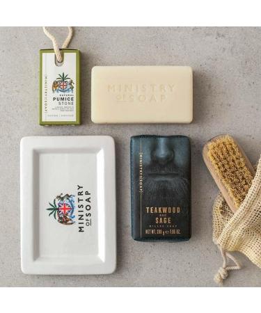 Ministry of Soap Woodsman Wrapped Soap Bar Naturally Coloured Triple-Milled Soap Teakwood and Sage 200g - Buy Online on GoSupps.com