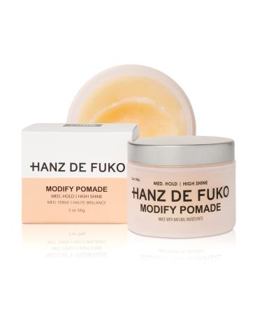 Hanz de Fuko Modify  Premium Mens Hair Styling Pomade  Medium Hold, High Shine  Certified Organic Ingredients, 2 oz.