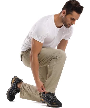 Mens Quick Dry Lightweight Convertible Hiking Fishing Pants - Khaki - Buy Online on GoSupps.com