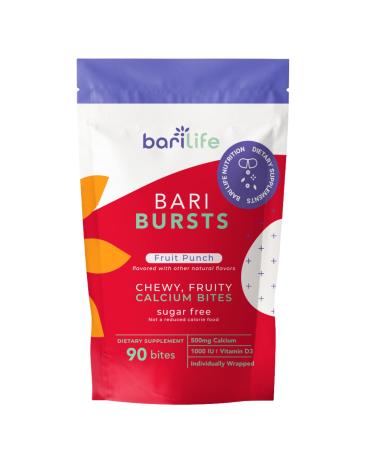 Calcium Citrate Bariatric Calcium Chews with 1000 IU Vitamin D3 - Ideal for Bariatric Patients - BariBurst by Bari Life (Fruit Punch) Fruit Punch 90 Count (Pack of 1)