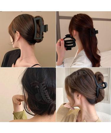 6 Pcs Large Hair Claw Clips for Thin and Thick Hair Non-slip Matte Hair Clips Styling Accessories for Women Girls (Black) - Buy Online on GoSupps.com