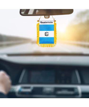 Guatemala Flag Mini Car Window Hanging Decoration | 3x5 Inch Rearview Mirror Flag with Suction Cup - Buy Online on GoSupps.com