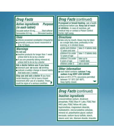 Colace 2-in-1 Stool Softener + Stimulant Laxative 60 Tablets (Pack of 6) - Buy Online on GoSupps.com