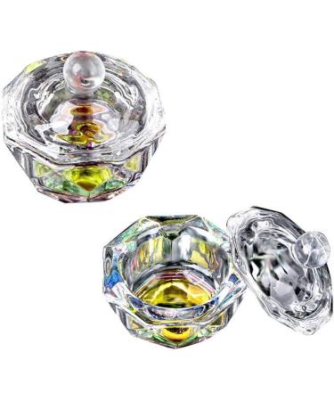 2 Pieces Nail Dappen Dish with Lid Glass Dapping Dish Color Plating Nail Art Acrylic Powder Liquid Dappen Dish Bowl Glass Crystal Cup Glassware for Nail Art Manicure Care Tools Heart Shape (004) - Buy Online on GoSupps.com