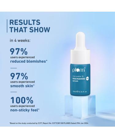 Plum-10% Niacinamide Face Serum with Rice Water & Squalane - Brightens Clears Blemishes Fragrance-Free All Skin Types 10 ml - Buy Online on GoSupps.com