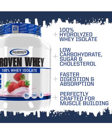 Buy Gaspari Nutrition Proven Whey - 100% Hydrolyzed Whey Isolate High Protein Lactose-Free Low Carb Low Sugar (4lb Vanilla Ice Cream) - International Shipping - Buy Online on GoSupps.com