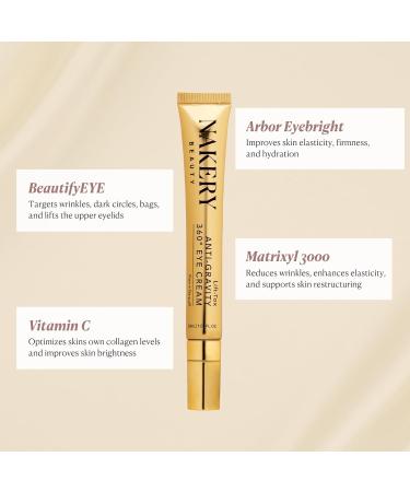 Nakery Lift-Tox Eye Cream for Puffiness and Bags Lifting Treatment with Hyaluronic Acid Anti Aging Formula for Women Depuffing Moisturizer for Wrinkles and Dark Circles Unscented - Buy Online on GoSupps.com