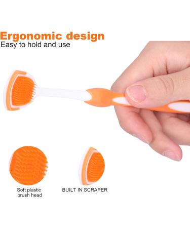 HERCHR Tongue Cleaner & Scraper | Portable Bad Breath Eliminator for Travel | Effective Plastic Tongue Brush - Buy Online on GoSupps.com