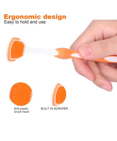 Ultra-Soft Tongue Cleaning Brush & Scraper - 4-Part Set for Adults & Kids | Travel-Friendly Oral Care - Buy Online on GoSupps.com
