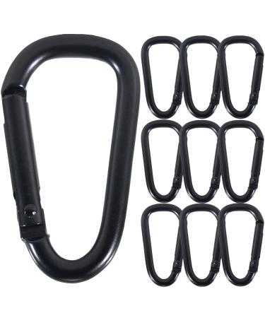 Pack of 12 snap hooks 60x30mm small snap hooks black carabiner mini carabiner for camping traveling hiking
