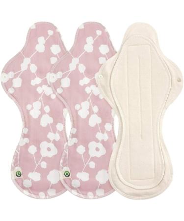 ECO FDA Registered Organic Reusable Cotton Menstrual Pads - Cherry Blossom Night Design - 3 Pack - Buy Online on GoSupps.com