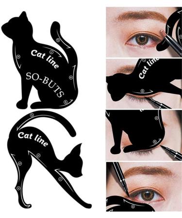 Cat Eyeliner Guides Easy Quick Makeup Tool Eye Liner Stencils Templates Black Stylish and Popular - Buy Online on GoSupps.com