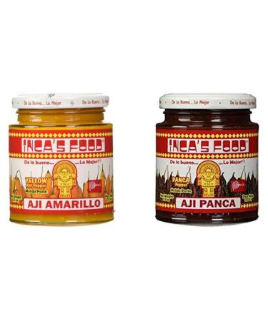Inca's Food Mixed Sampler - Aji Amarillo, Aji Panca 7.5 OZ (2 Jars) 7.5 Ounce (Pack of 2)
