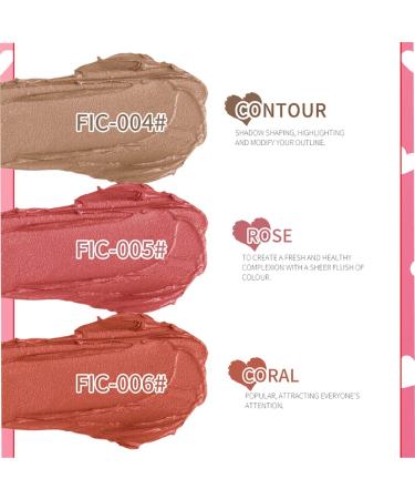 Yeweian Matte Cream Blush Stick - Long Lasting Waterproof Natural Makeup for Cheeks, Eyes, and Lips (05 Rose) - Buy Online on GoSupps.com