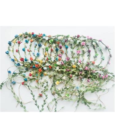 2 Pieces Flower Crown Floral Wreath Headbands Boho Floral Crown Headbands Floral Garland Headbands Flower Green Leaves Headpieces for Wedding Party Beach Vacation Holiday Photo Props - Buy Online on GoSupps.com