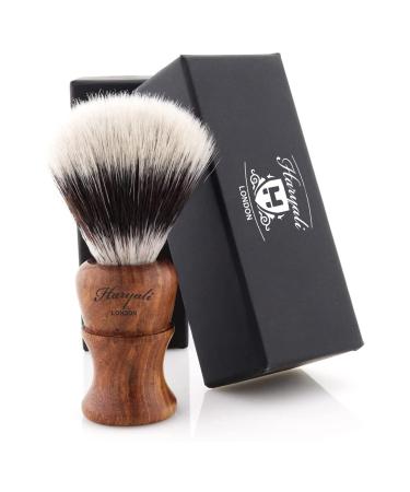 Haryali London Shaving Brush with Synthetic Silvertip Hair - Synthetic Shaving Cream Brush - Wooden Shaving Brush for Extra Lather - Perfect with Any Shaving Cream or Shaving Soap - Buy Online on GoSupps.com