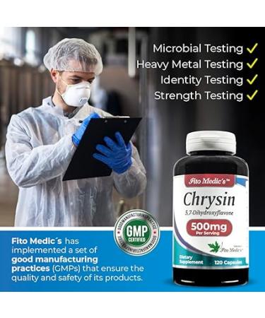FITO MEDIC'S Chrysin 500mg with Passion Flower - 120 Capsules | Ultra High Absorption - Buy Online on GoSupps.com