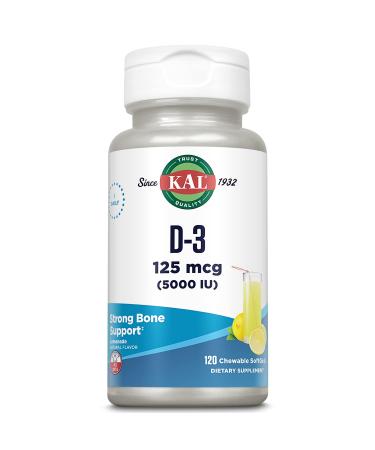 KAL 5000 Iu Ultra D-3 Tablets Lemonade 120 Count 120 Count (Pack of 1)