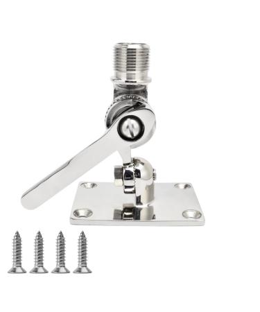 HYS VHF Marine Antenna Mounts, Heavy-Duty 316 Stainless Steel Ratchet Antenna Mount W/Handle for Boat Marine Antenna