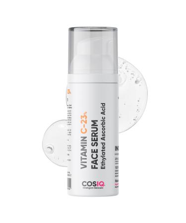 Cos-IQ 23% Vitamin C Face Serum for Glowing Skin 30ml| Advanced Molecular Skincare Technology | Highly Stable Non Irritating Non Sticky| Brightening & Hydrating Formula For Men & Women