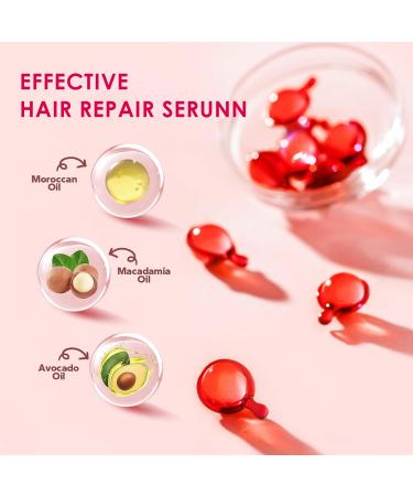 Repair & Nourish Your Hair with Argan Macadamia & Avocado Oil Serum - No Rinse Treatment Capsules - Buy Online on GoSupps.com
