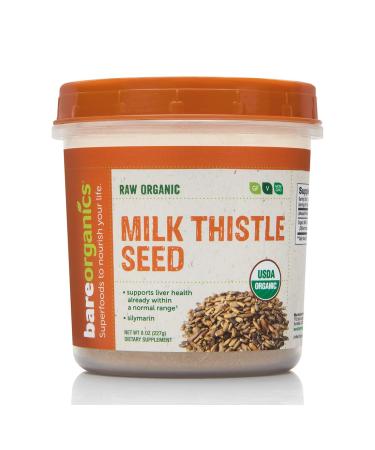 BareOrganics Milk Thistle Seed Powder Superfood Powder Organic Dietary Supplement 8 Ounces