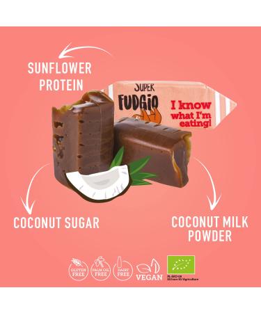 Super Fudgio Organic Toffee Candies - Vegan Gluten-Free Palm Oil-Free | 10 Pack with Coconut Milk & Sugar - Buy Online on GoSupps.com
