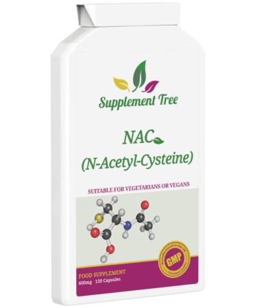 NAC N-Acetyl-Cysteine 600 mg 120 Capsules | Vegan NAC Supplement | High Bioavailability N Acetyl Cysteine Amino Acid Providing Non Toxic Stable Form of L-Cysteine | UK Manufactured