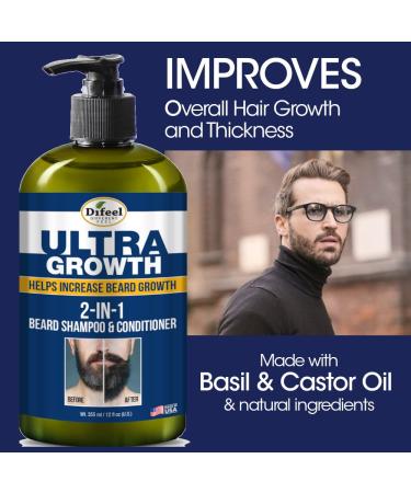 Difeel Men s Ultra Growth Beard Care Set - 3-PC Gift Set with 2-in-1 Shampoo Beard Growth Oil & Travel Size Perfect for Grooming & Growth - Buy Online on GoSupps.com
