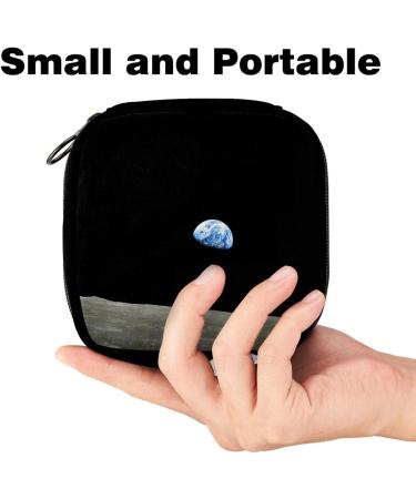 Outer Space Black Women's Napkin Storage Bag | Portable Period Pocket for Teens & Girls | Menstrual Cup & Breastfeeding Holder - Buy Online on GoSupps.com