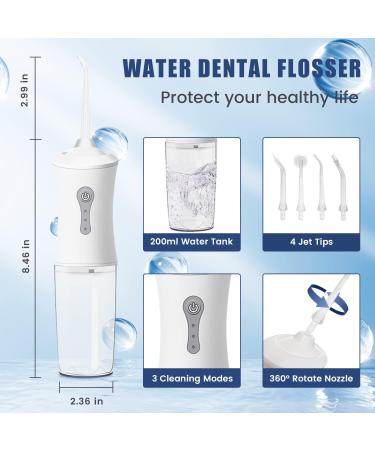 Portable Cordless Water Dental Flosser - 4 Jet Tips 3 Modes Rechargeable Oral Irrigator for Teeth - International Shipping Available - Buy Online on GoSupps.com