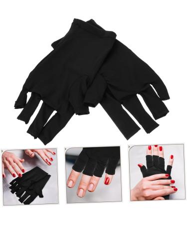  Healvian Healvian 8 Pairs of Gloves UV Shield Glove Bronzing Beads for Face Nail Gel Nail Shape Gel UV Nail Lamp Hand Soap Nail Art Supplies Fabric Black - Buy Online on GoSupps.com