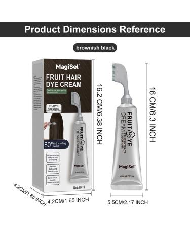 Temporary Brownish Black Hair Color Cr me Colorante 80ML DIY Brownish Black Hair Dye Cream Extrait de Plante avec Peigne Changer Facilement Les Couleurs Convient un usage quotidien - Buy Online on GoSupps.com