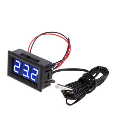 Dchaochao Digital LED Thermometer Gauge Thermometer Car Temperature -50 110 c DC 12v (Blue)