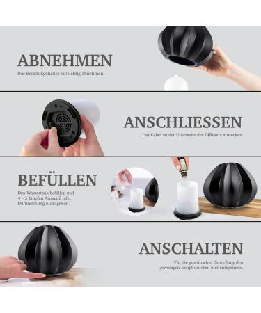 Astealea 100ml Black Ceramic Aroma Diffuser | Essential Oil Ultrasonic Humidifier & Air Freshener - Enhance Room Fragrance Automatically - Buy Online on GoSupps.com