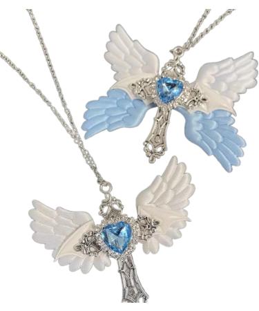 Oralgos Vintage Angel Wing Necklace - Handmade Gothic Crucifix Collar for Couples - Everyday Wear - Buy Online on GoSupps.com