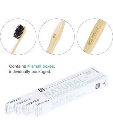 Healifty Natural Bamboo Toothbrushes - Eco-Friendly Wooden Toothbrushes with Soft Black Bristles (4 Pack) | Sustainable Oral Care for Family - Buy Online on GoSupps.com