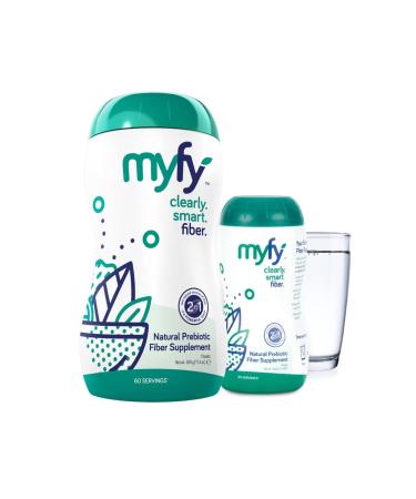 MyFy Natural Prebiotic Fiber Supplement Powder 90 Day Bundle - Clear Soluble Daily Digestive Support - Non-GMO Taste-Free Sugar-Free Gluten-Free - 11.6oz + 5.3oz (90 Servings)