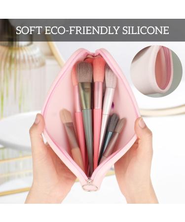 YONOY Travel Makeup Brush Holder | Portable Silicone Organizer Bag | Black - Buy Online on GoSupps.com