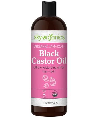Sky Organics Organic Black Castor Oil - 100% Pure & Cold-Pressed, 16 fl oz | USDA Certified for Hair & Skin Moisture - Buy Online on GoSupps.com