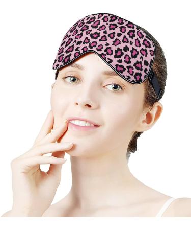 Pink & Black Leopard Skin Sleep Mask for Women | Adjustable Eye Shades with Elastic Strap - Cozy Sleep Accessory - Buy Online on GoSupps.com