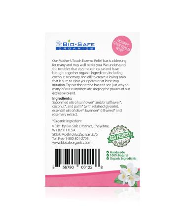 Mother's Touch Eczema Relief Soap - Organic Handmade Luxurious Exfoliating Bath for Healthy Skin - All-Natural Fragrance & Deep Moisturization | 3.75 oz - Buy Online on GoSupps.com