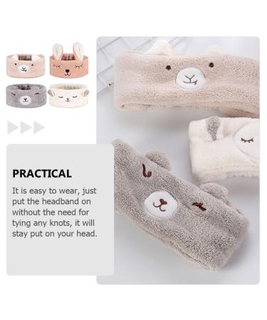 Beaupretty 4-Piece Plush Spa Headband Set | Soft Microfiber Cartoon Hair Bands for Beauty & Skincare - Buy Online on GoSupps.com