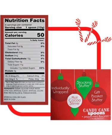 Ja'Cor Peppermint Candy Canes Spoons Red & White Edible Spoon for Hot Chocolate Cocoa Tea Coffee Christmas Stocking Stuffer Party Favors Decorations Bundle with 1-Collapsible Cup(2 Box 12 Ct) - Buy Online on GoSupps.com
