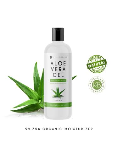 Kate Blanc Cosmetics Aloe Vera Gel (8 oz) for Face, Skin & Hair Growth | Organic Pure Aloe Gel for Sunburn Relief, Dry Scalp Moisturizer - Buy Online on GoSupps.com