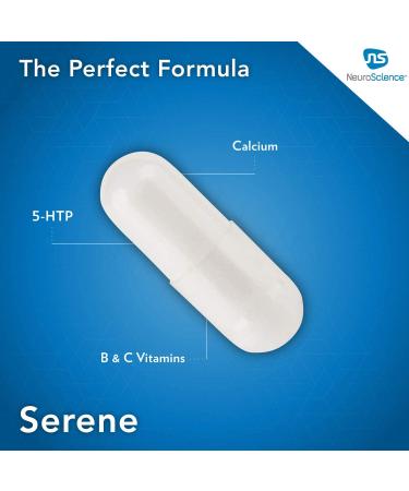 NeuroScience Serene - Mood Support Supplement with 100mg 5-HTP, Vitamin B6, Folate, and Calcium - 60 Capsules - Buy Online on GoSupps.com